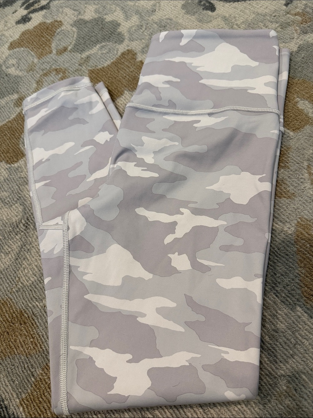 Athleta Camo Print Elation 7/8 Leggings  - Gray/White